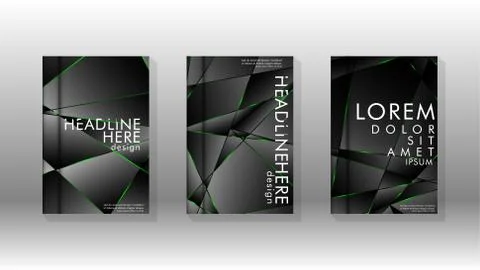 Background cover design luxurious polygon patterns.green triangle line Stockillustratie