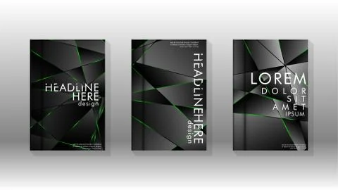 Background cover design luxurious polygon patterns.green triangle line 스톡 일러스트