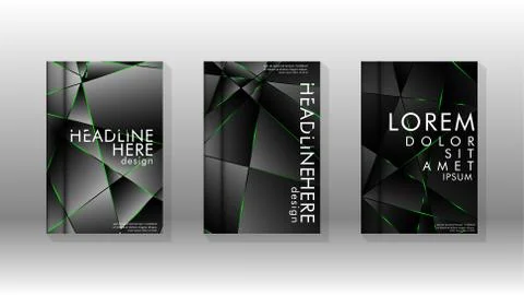 Background cover design luxurious polygon patterns.green triangle line Stockillustratie