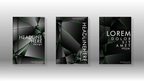 Background cover design luxurious polygon patterns.green triangle line Stockillustratie