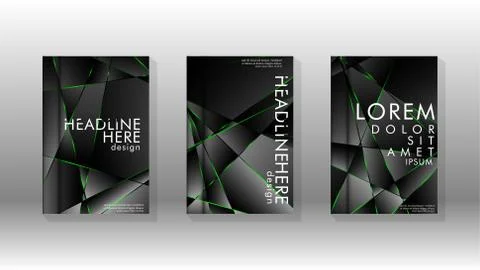 Background cover design luxurious polygon patterns.green triangle line Stock Illustration
