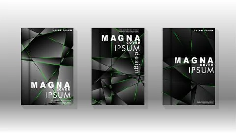 Background cover design luxurious polygon patterns.green triangle line 스톡 일러스트