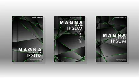 Background cover design luxurious polygon patterns.green triangle line 스톡 일러스트