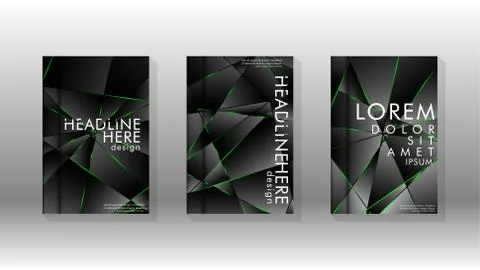 Background cover design luxurious polygon patterns.green triangle line Stockillustratie