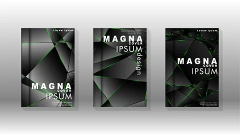 Background cover design luxurious polygon patterns.green triangle line Stock Illustration