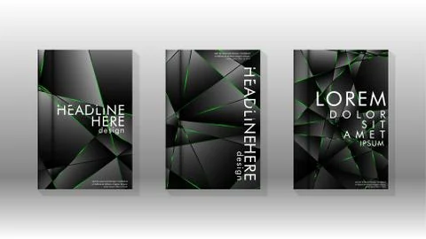 Background cover design luxurious polygon patterns.green triangle line 스톡 일러스트