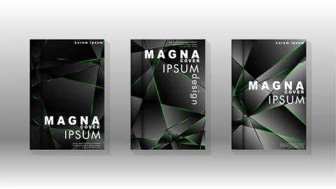 Background cover design luxurious polygon patterns.green triangle line Stock Illustration