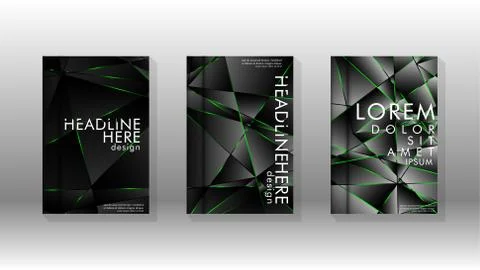 Background cover design luxurious polygon patterns.green triangle line Stock Illustration