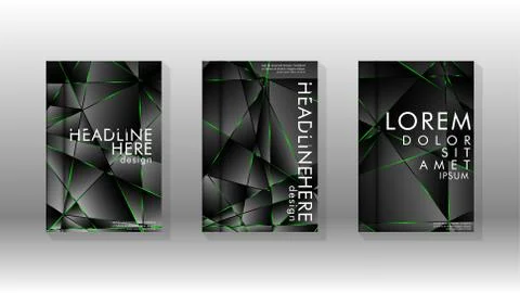 Background cover design luxurious polygon patterns.green triangle line Stock Illustration