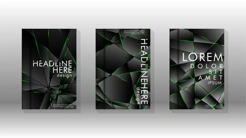 Background cover design luxurious polygon patterns.green triangle line 스톡 일러스트