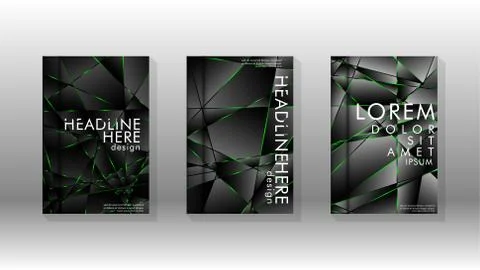 Background cover design luxurious polygon patterns.green triangle line 스톡 일러스트