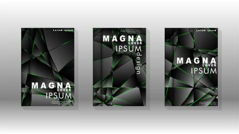 Background cover design luxurious polygon patterns.green triangle line 스톡 일러스트
