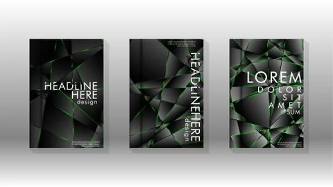 Background cover design luxurious polygon patterns.green triangle line Stock Illustration