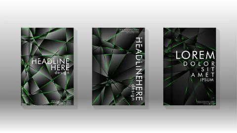 Background cover design luxurious polygon patterns.green triangle line 스톡 일러스트