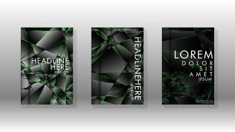 Background cover design luxurious polygon patterns.green triangle line Stockillustratie