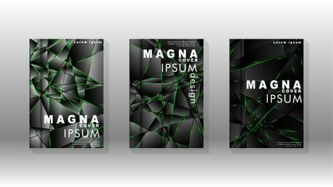 Background cover design luxurious polygon patterns.green triangle line Stockillustratie