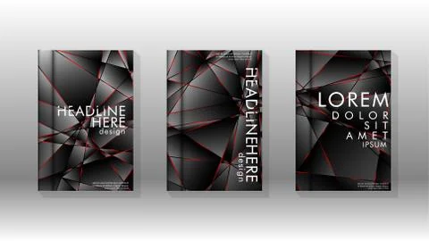 The background of the cover design pattern. Red triangle line. Vector front p Stock Illustration