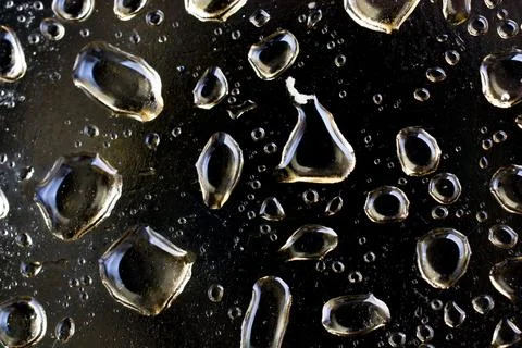 Background covered with water drops in close-up Stock Photos
