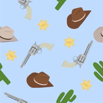 Background Cowboy Themed Stock Illustration
