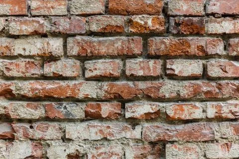 Background of crack old brick wall texture Stock Photos