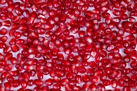 Background created by vibrant ruby seeds in macro detail. High contrast stu.. Foto stock