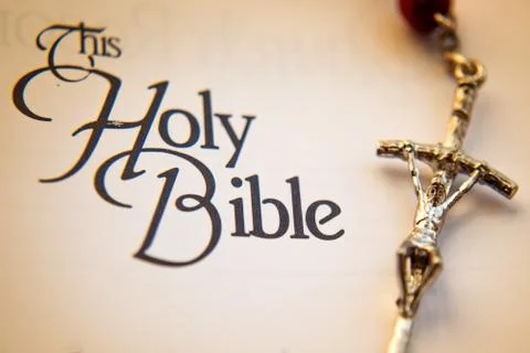 Background with Crucifix on the Bible Stock Photos