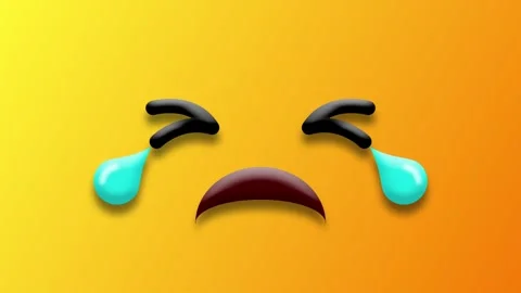 Background of crying face expression on gradient texture Stock Footage 270451108