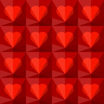 Background with crystal hearts Stock Illustration