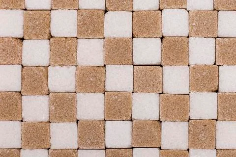 Background of cube sugar white and grey colors in a checkerboard pattern Stock Photos