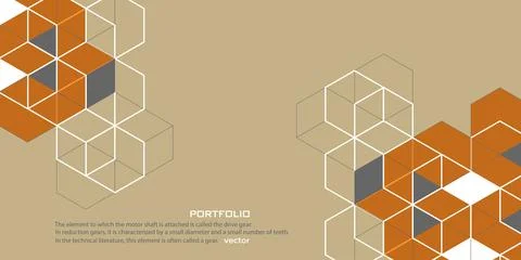 Background from cubes and lines. Linear geometric drawing. Stock Illustration