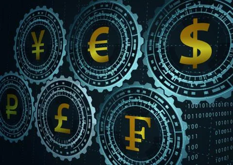 Background with currency symbols. Stock Illustration