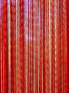 Background - curtains of threads on the window. Stock Photos