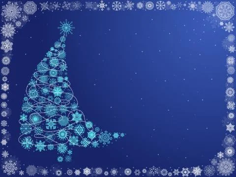 Background with curved Christmas Tree Illustrazione stock