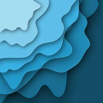 Background from cut 3D paper layers. Vector illustration Stock Illustration