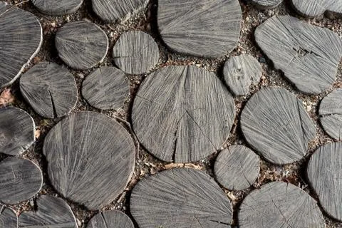 Background cut wood pattern out of wood Foto stock