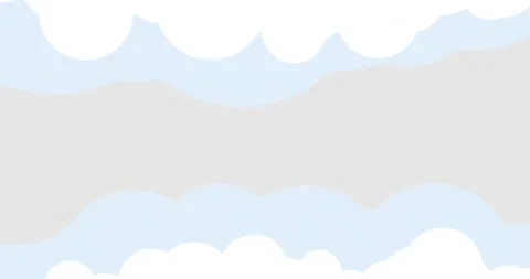 Background with cute cartoon clouds on blue sky Stock Footage 165534937