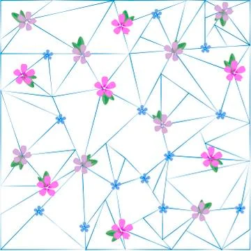 Background with cute flower pattern. Great for Baby Shower, Wedding, Birthday Stock Illustration