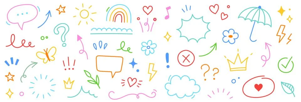 Background cute icon hand pattern drawn line flower kid element crayon. Cute Stock Illustration