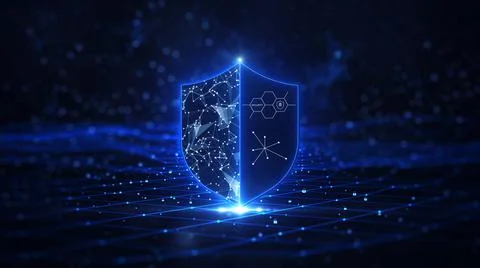 The background of cyber data protection and technology. technology concept Se Stock Illustration