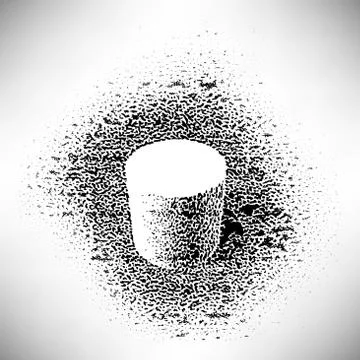 Background cylinder with shadow engraved dots and spots Illustrazione stock