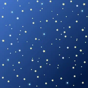 Background dark blue gradient night sky with many stars Stock Illustration