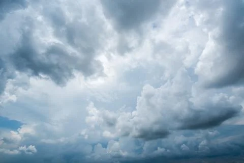 Background of dark clouds before a thunder-storm Stock Photos