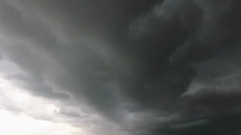 Background of dark dramatic sky with stormy clouds timelapse before rain or snow Stock Footage 275646448