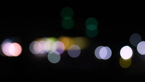 Background dark night bokeh blur road glow light blinking Stock Footage 293518216