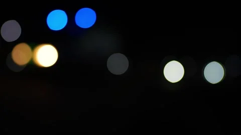 Background dark night bokeh blur road light blinking Stock Footage 293518230