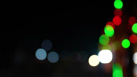 Background dark night bokeh road vehicles and food store light Stock Footage 293518664