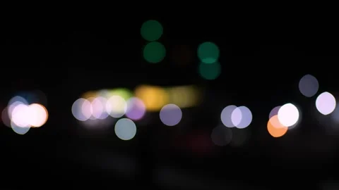 Background dark night bokeh road vehicles glowing light Stock Footage 293518835