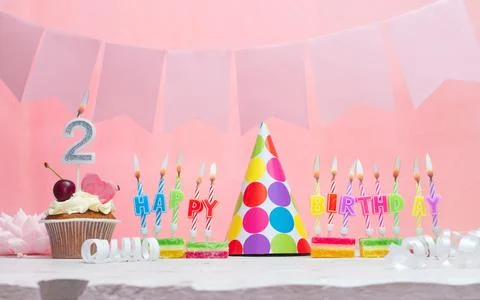Background date of birth number  2. Anniversary. Beautiful festive backgrou.. Stock Photos