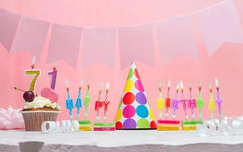 Background date of birth number  71. Anniversary. Beautiful festive backgro.. Stock Photos