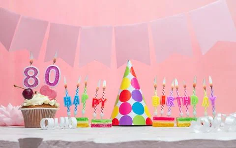 Background date of birth number  80. Anniversary. Beautiful festive backgro.. Stock Photos